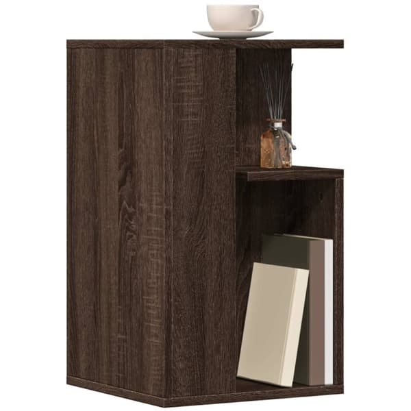 vidaXL sidebord 35x35x60 cm konstrueret træ brun egetræ