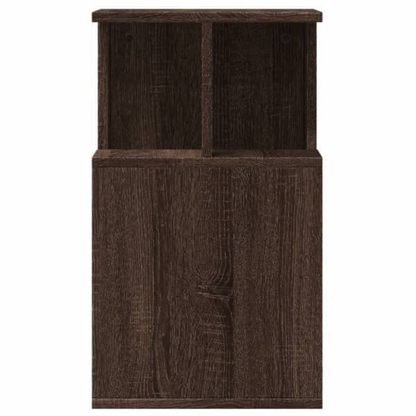 vidaXL sidebord 35x35x60 cm konstrueret træ brun egetræ