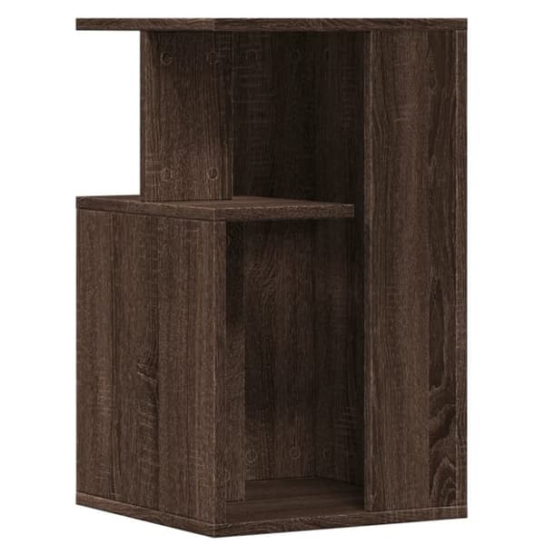 vidaXL sidebord 35x35x60 cm konstrueret træ brun egetræ
