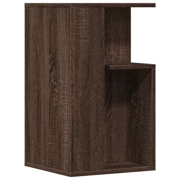 vidaXL sidebord 35x35x60 cm konstrueret træ brun egetræ