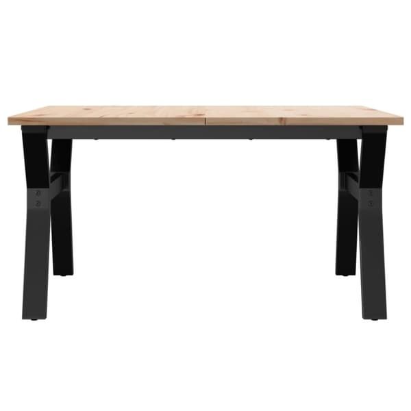 vidaXL sofabord 90x90x45 cm Y-stel massivt fyrretræ og støbejern
