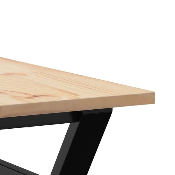 vidaXL sofabord 90x90x45 cm Y-stel massivt fyrretræ og støbejern