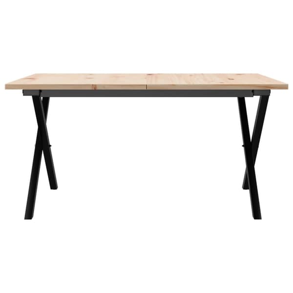 vidaXL Sohvapöytä X-runko 80x80x45 cm täysi mänty ja terästä
