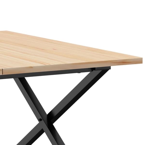 vidaXL Sohvapöytä X-runko 80x80x45 cm täysi mänty ja terästä