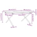 Pikkukuva 10 / 10: vidaXL Sohvapöytä X-runko 80x80x45 cm täysi mänty ja terästä