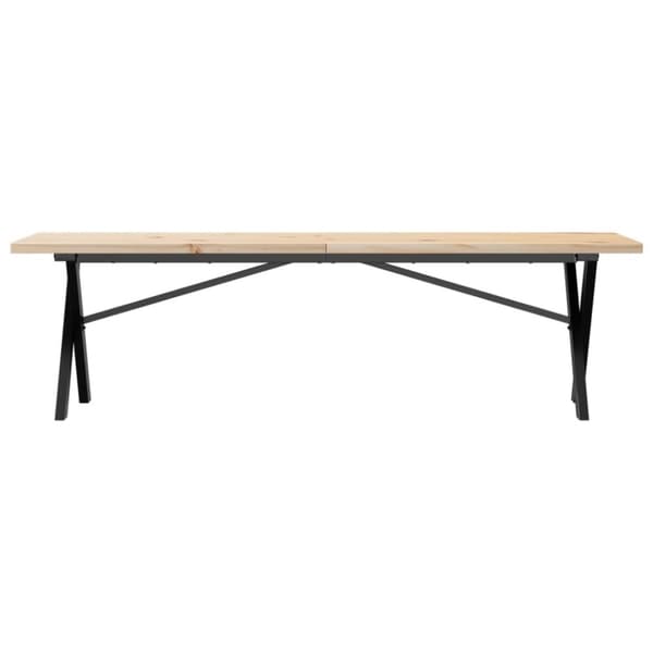 vidaXL sofabord 160x40x45,5 cm X-stel massivt fyrretræ og støbejern