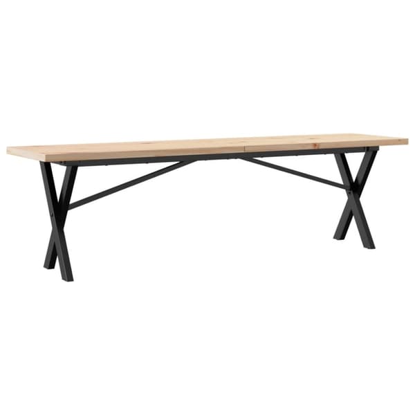 vidaXL sofabord 160x40x45,5 cm X-stel massivt fyrretræ og støbejern