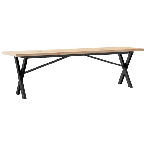vidaXL sofabord 160x40x45,5 cm X-stel massivt fyrretræ og støbejern