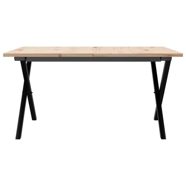 vidaXL Soffbord X-ram 90x90x45 cm massiv furu och gjutjärn