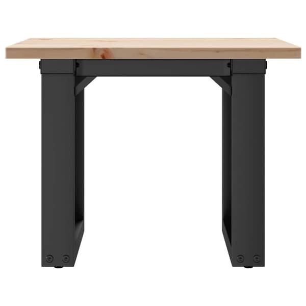 vidaXL Sohvapöytä O-runko 50x50x35 cm täysi mänty ja terästä