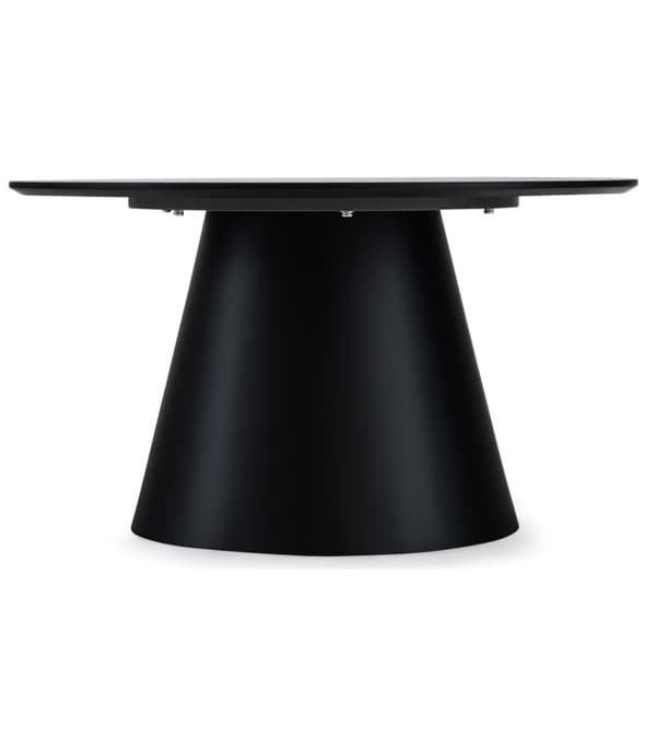 Rootz soffbord - Runt bord - Modernt mittpunkt - Slitstark MDF - Elegant marmorfinish - Enkelt underhåll - 80 cm x 80 cm x 45 cm