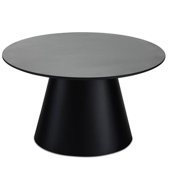 Rootz soffbord - Runt bord - Modernt mittpunkt - Slitstark MDF - Elegant marmorfinish - Enkelt underhåll - 80 cm x 80 cm x 45 cm