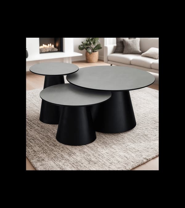 Rootz Soffbord - Runt bord - Modernt mittbord - Slitstark MDF - Modern Estetisk - Enkelt underhåll - 80cm x 80cm x 45cm