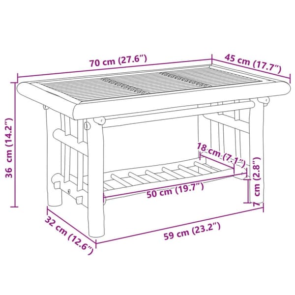 vidaXL Salongbord 70x45x36 cm bambus