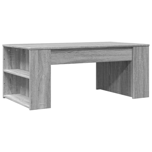 vidaXL Soffbord grå sonoma-ek 102x55x42 cm konstruerat trä