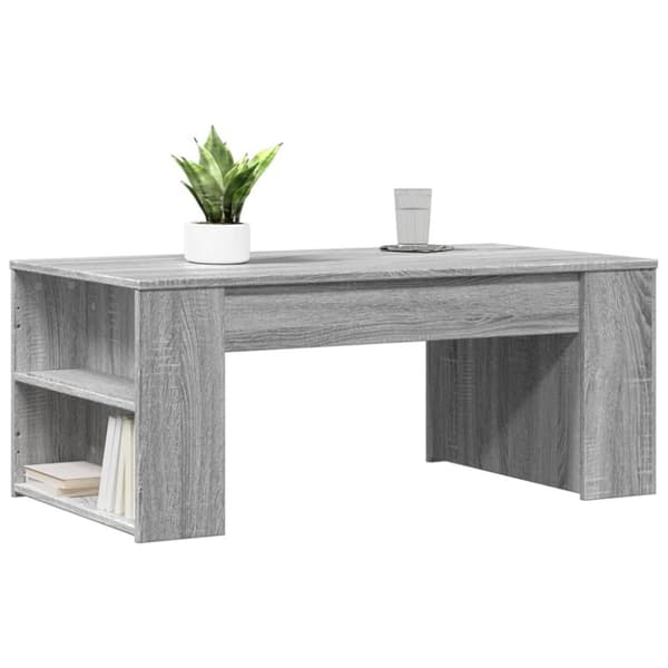 vidaXL Soffbord grå sonoma-ek 102x55x42 cm konstruerat trä