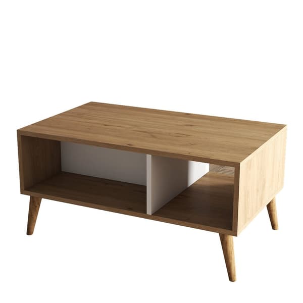 Chic Home Edvin sohvapöytä 90x41,6xK54 cm, ruskea/valkoinen