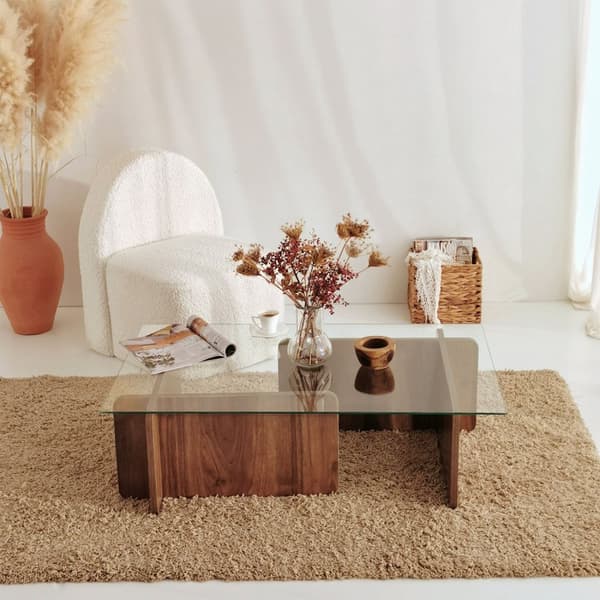 Chic Home Essi sohvapöytä 105x65x30cm, kirkas/ruskea
