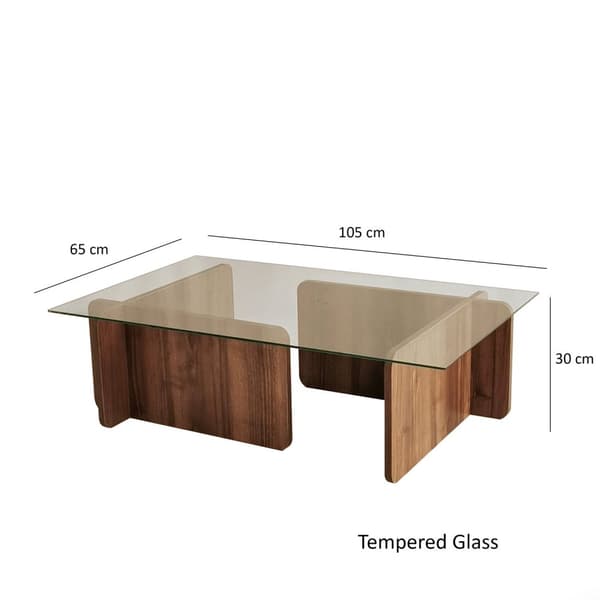 Chic Home Essi sohvapöytä 105x65x30cm, kirkas/ruskea