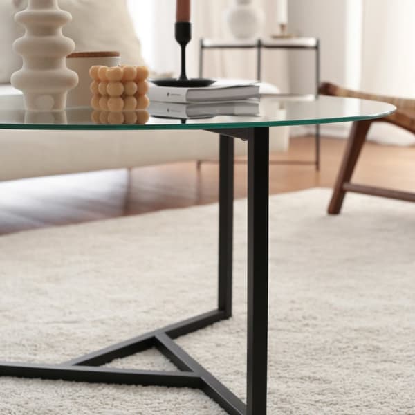 Chic Home Taru sohvapöytä lasilevyllä H75xK42 cm, kirkas/musta
