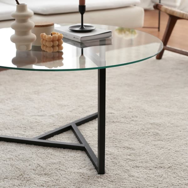 Chic Home Taru sohvapöytä lasilevyllä H75xK42 cm, kirkas/musta