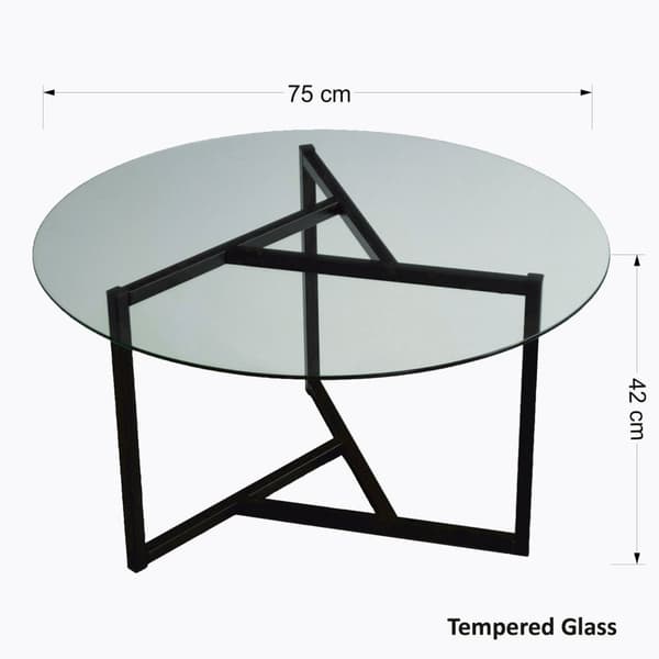 Chic Home Taru sohvapöytä lasilevyllä H75xK42 cm, kirkas/musta