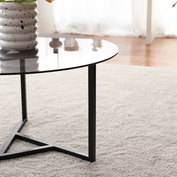 Chic Home Taru sohvapöytä lasilevyllä H75xK43 cm, harmaa/musta