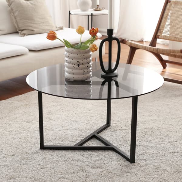 Chic Home Taru sohvapöytä lasilevyllä H75xK43 cm, harmaa/musta