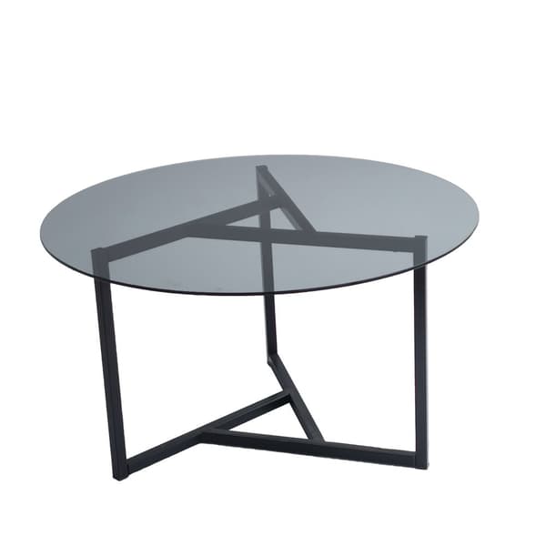 Chic Home Taru sohvapöytä lasilevyllä H75xK43 cm, harmaa/musta