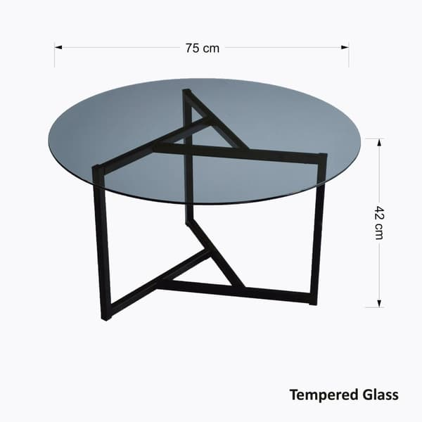 Chic Home Taru sohvapöytä lasilevyllä H75xK43 cm, harmaa/musta