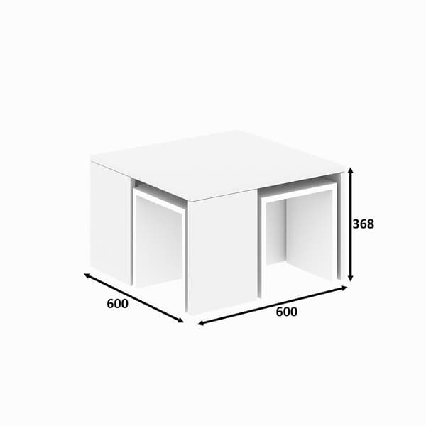Chic Home Miska sohvapöytä + 4 sivupöytää, valkoinen