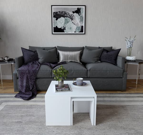 Chic Home Miska sohvapöytä + 4 sivupöytää, valkoinen