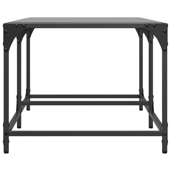 vidaXL sofabord med sort glastop 98,5x50x40 cm stål
