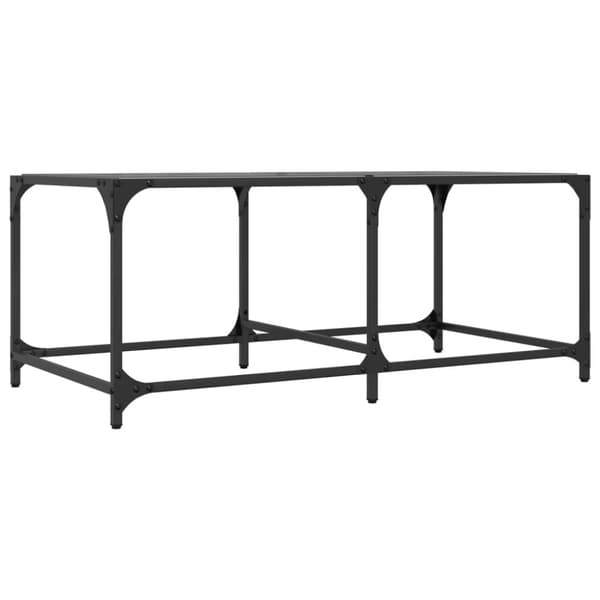 vidaXL sofabord med sort glastop 98,5x50x40 cm stål