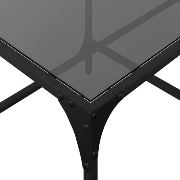 vidaXL sofabord med sort glastop 98,5x50x40 cm stål