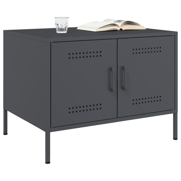 vidaXL Sohvapöytä antrasiitti 68x50x50,5 cm teräs
