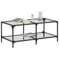 Miniatyrbillede 4 af 10: vidaXL sofabord med transparent glastop 98,5x50x40 cm stål