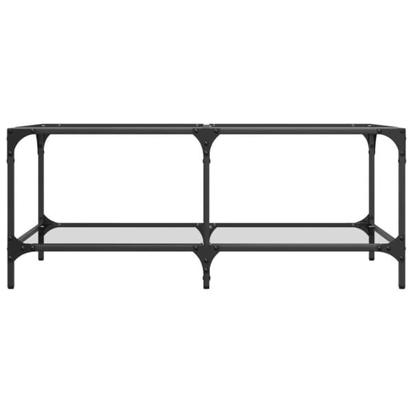 vidaXL sofabord med transparent glastop 98,5x50x40 cm stål