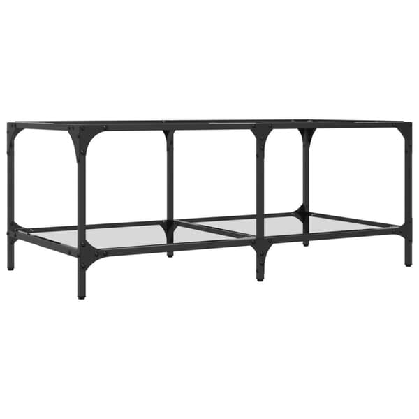 vidaXL sofabord med transparent glastop 98,5x50x40 cm stål