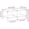 Miniatyrbillede 10 af 10: vidaXL sofabord med transparent glastop 98,5x50x40 cm stål