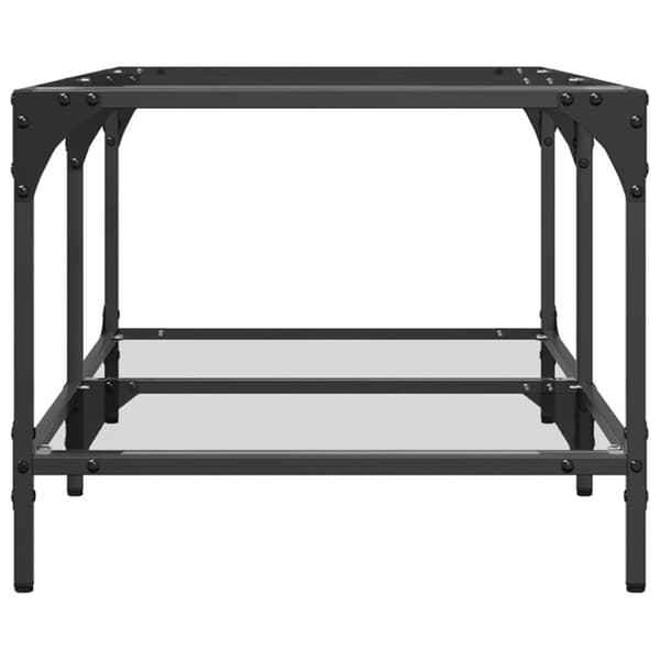 vidaXL Sofabord med gjennomsiktig glassplate 98,5x50x40 cm stål