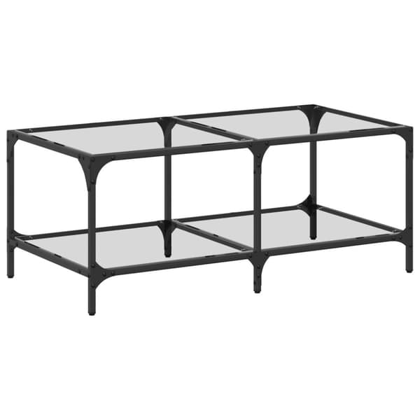 vidaXL Sofabord med gjennomsiktig glassplate 98,5x50x40 cm stål