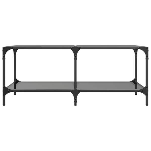 vidaXL sofabord med sort glastop 98,5x50x40 cm stål