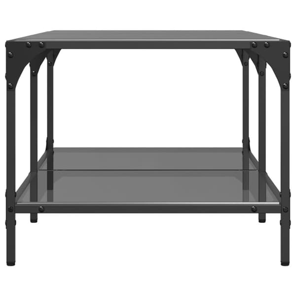 vidaXL sofabord med sort glastop 98,5x50x40 cm stål