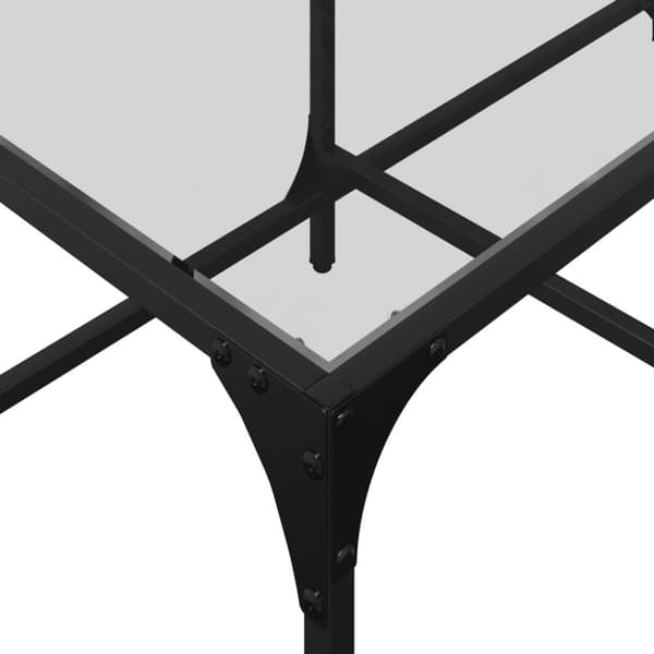 vidaXL Soffbord med transparent glasskiva 98,5x50x40 cm stål