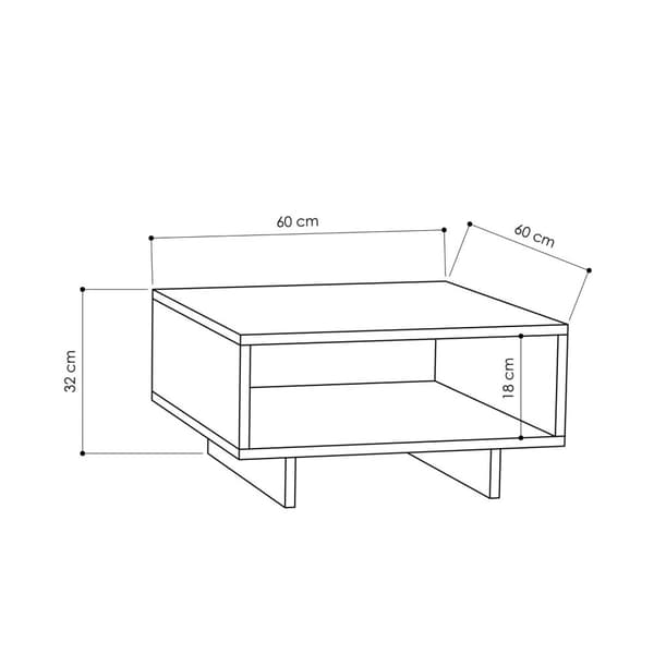 Chic Home Turo sohvapöytä 60xK32 cm, ruskea/harmaa