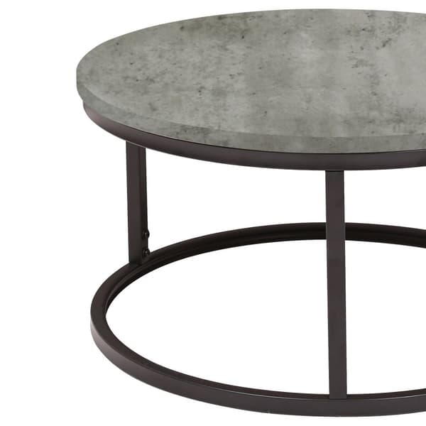 Sohvapöytä BRITE pyöreä Ø60cm, MDF-levyä, metallirunko, harmaa/musta