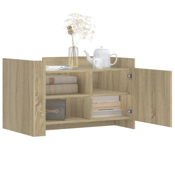 vidaXL Soffbord sonoma-ek 80x50x50 cm konstruerat trä