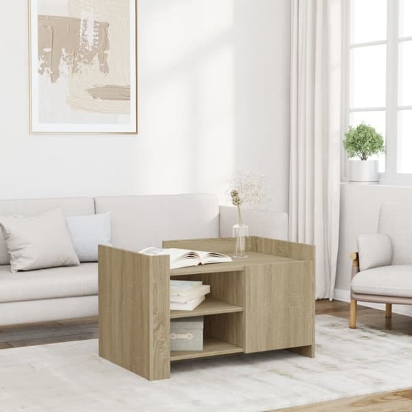 vidaXL Soffbord sonoma-ek 80x50x50 cm konstruerat trä
