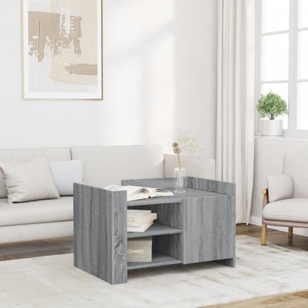 vidaXL sofabord 80x50x50 cm konstrueret træ grå sonoma-eg